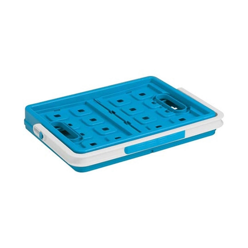 Afbeelding laden in galerijviewer, Sunware sqaure boodschappenkrat 24 litermet handgreep blauw 44x31,5x21cm
