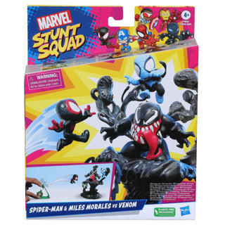 Afbeelding laden in galerijviewer, Hasbro marvel stunt squad speelset venom vs miles morales middel assorti | 4 stuks