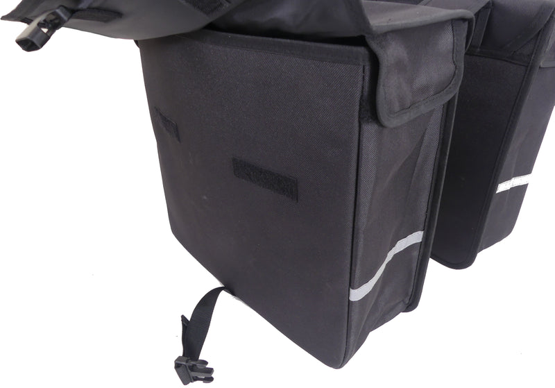 Afbeelding laden in galerijviewer, Edge Dubbele fietstas Luxe Shopper 40 liter 38 x 40 x 14cm (2x) zwart