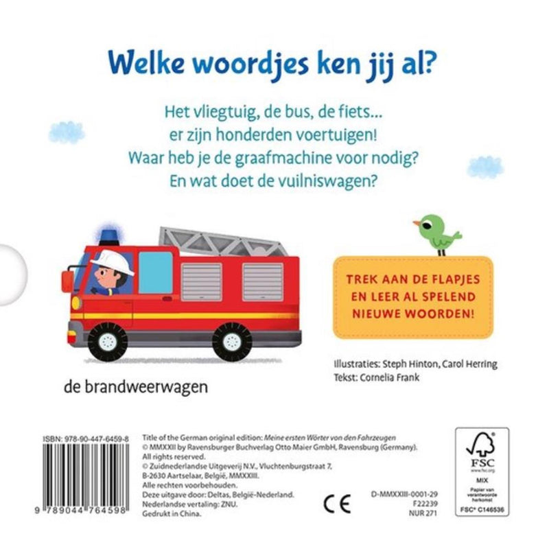 Afbeelding laden in galerijviewer, Deltas mijn eerste woordjes kartonboek - voertuigen (1-3 j.)