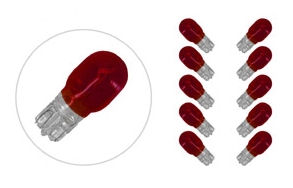 Afbeelding laden in galerijviewer, Tnt lamp 12v 10w t13 wedge rood (10-stuks)