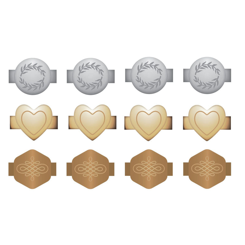 Afbeelding laden in galerijviewer, We r makers • charm staples multi shape metallic 12pcs