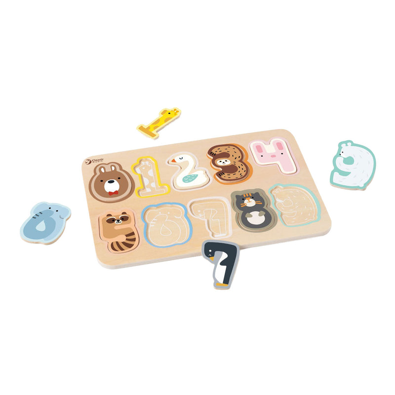 Afbeelding laden in galerijviewer, Classic world houten cijfer puzzel, 10st.