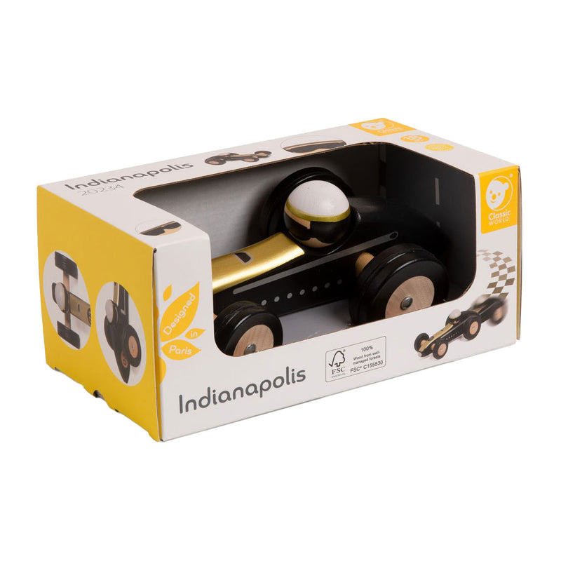 Afbeelding laden in galerijviewer, Classic world houten speelgoedauto indianapolis