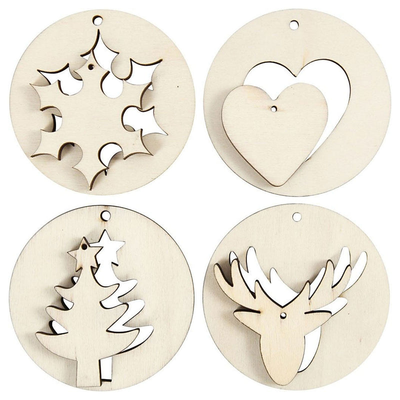 Afbeelding laden in galerijviewer, Creativ company https: www.cchobby.nl 2-in-1-hangende-decoraties-d-7-cm-gatgrootte-3-mm-dikte-4-mm-8-stuk-1-doos