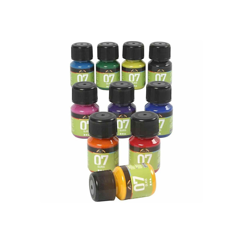 Afbeelding laden in galerijviewer, Creativ company permanente glasverf - set van 10 kleuren, 30ml