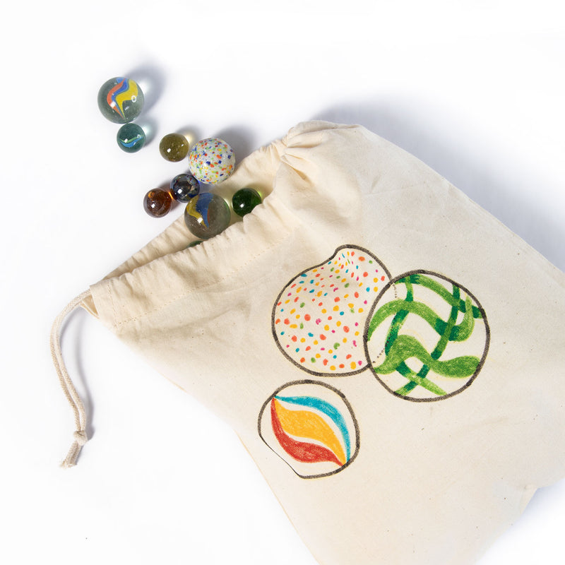 Afbeelding laden in galerijviewer, Creativ company knikkerzak naturel, 5st.