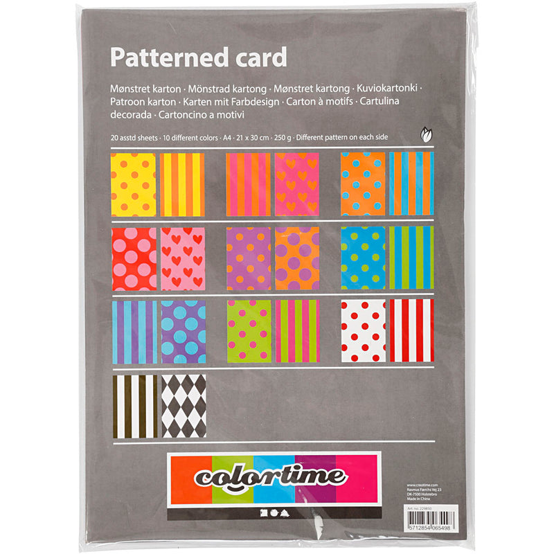 Afbeelding laden in galerijviewer, Creativ company https: www.cchobby.nl gedessineerd-karton-a4-vel-210x297-mm-250-gr-diverse-kleuren-20-div-vellen-1-doos