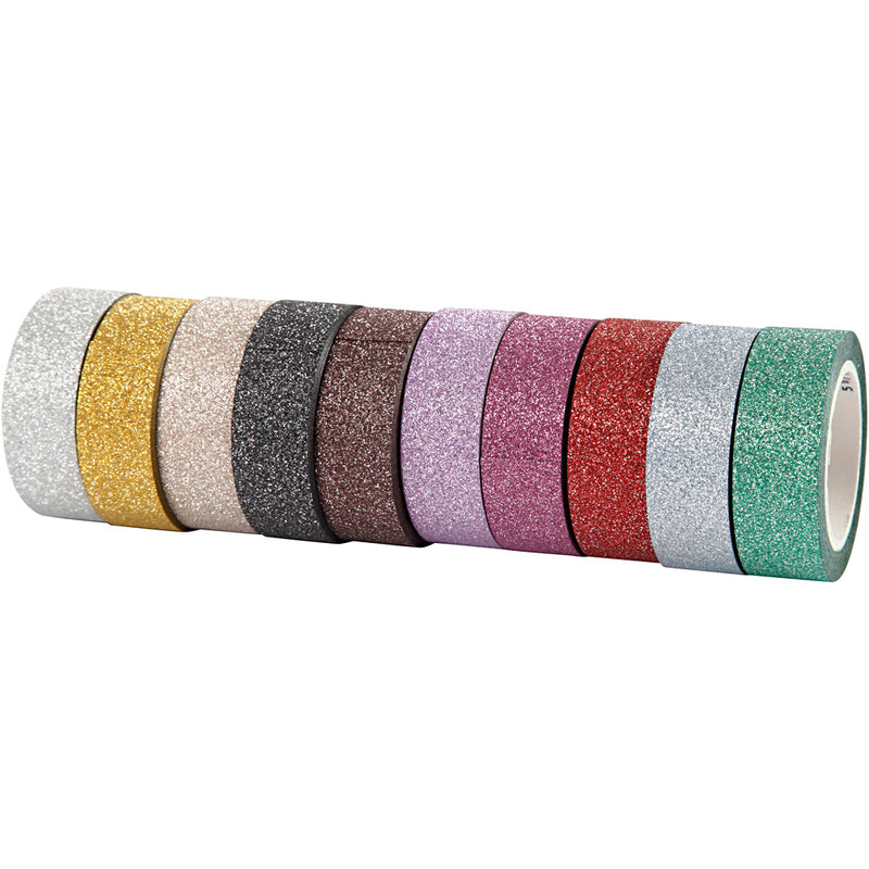 Afbeelding laden in galerijviewer, Creativ company glitter tape kleur,10st.