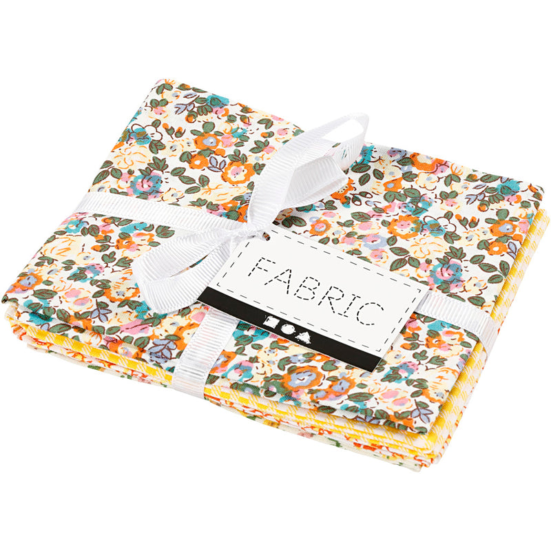 Afbeelding laden in galerijviewer, Creativ company patchwork stof geel 45x55cm, 4st.