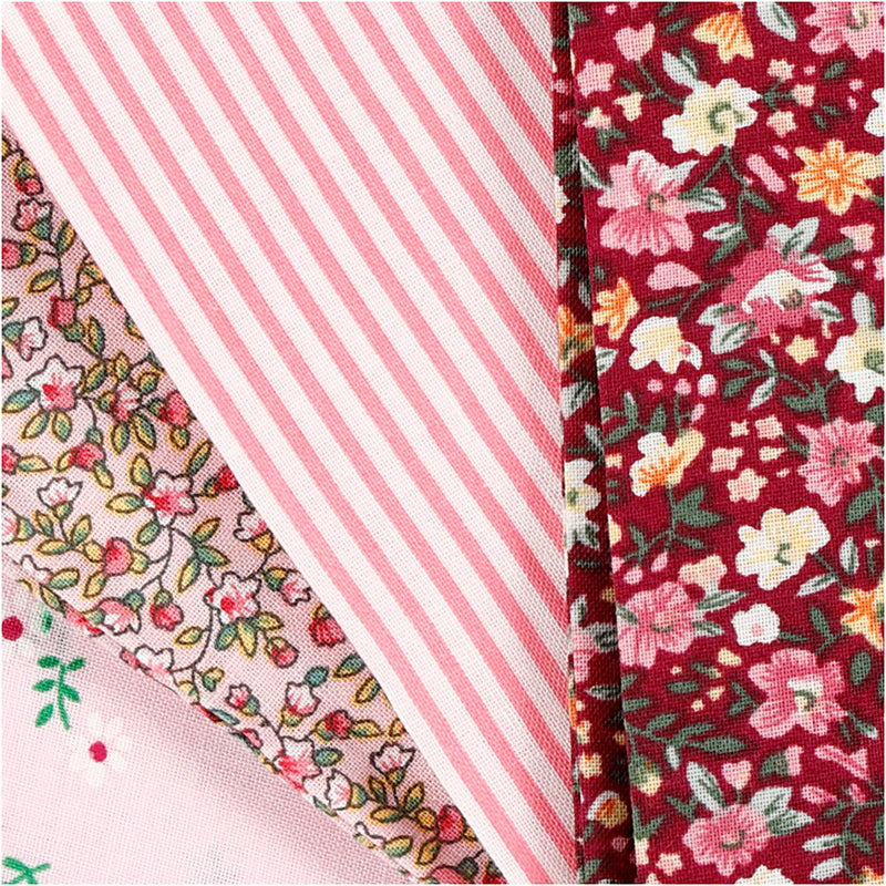 Afbeelding laden in galerijviewer, Creativ company patchwork stof roze 45x55cm, 4st.