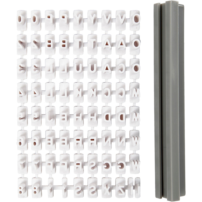 Afbeelding laden in galerijviewer, Creativ company stempelset rubber letters en cijfers wit