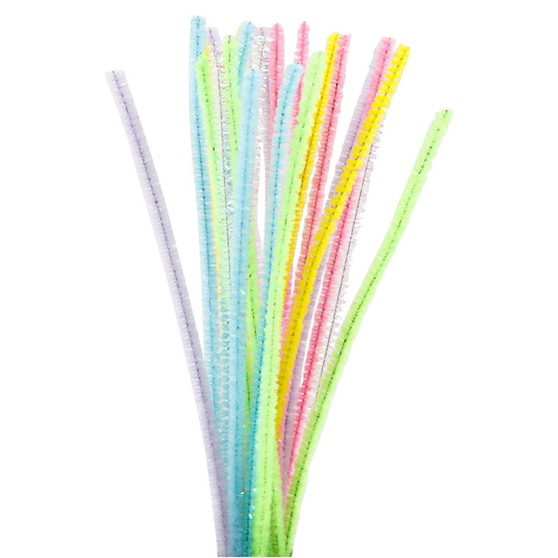 Afbeelding laden in galerijviewer, Creativ company https: www.cchobby.nl chenille-l-30-cm-dikte-6-mm-voorjaarskleuren-24-div-1-doos