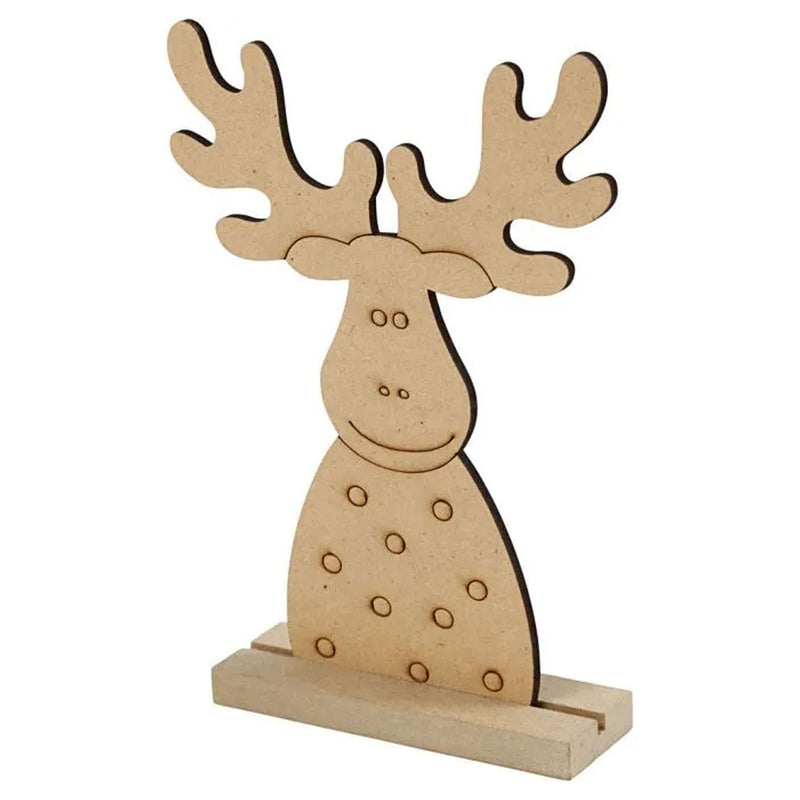 Afbeelding laden in galerijviewer, Creativ company houten kerstfiguur rendier