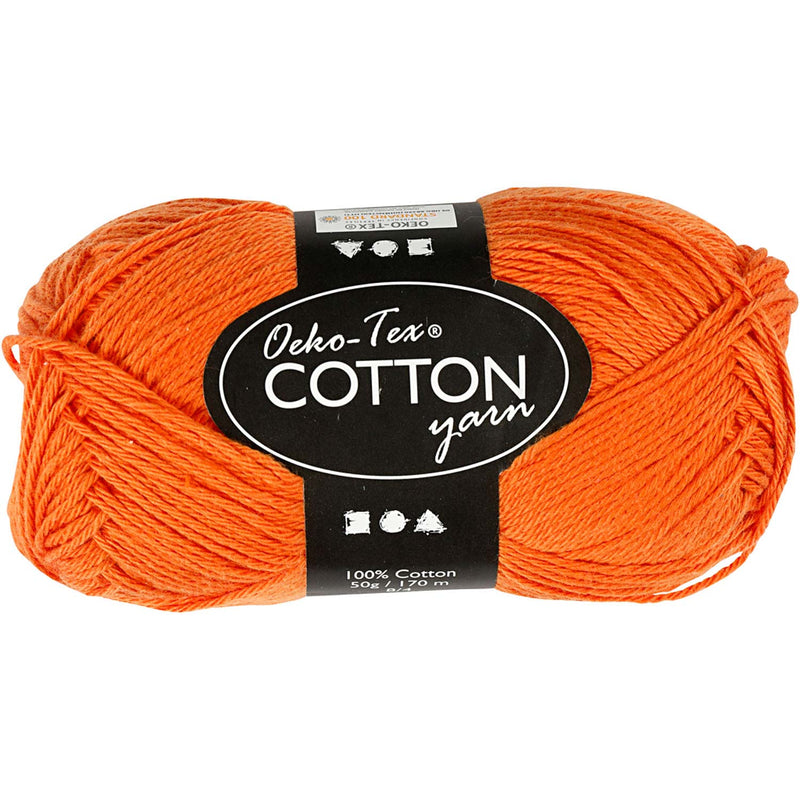 Afbeelding laden in galerijviewer, Creativ company katoengaren, oranje, 50gr, 170m