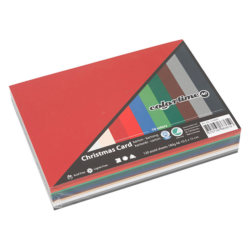 Afbeelding laden in galerijviewer, Creativ company https: www.cchobby.nl kerst-karton-a6-vel-105x148-mm-180-gr-diverse-kleuren-120-div-vellen-1-doos