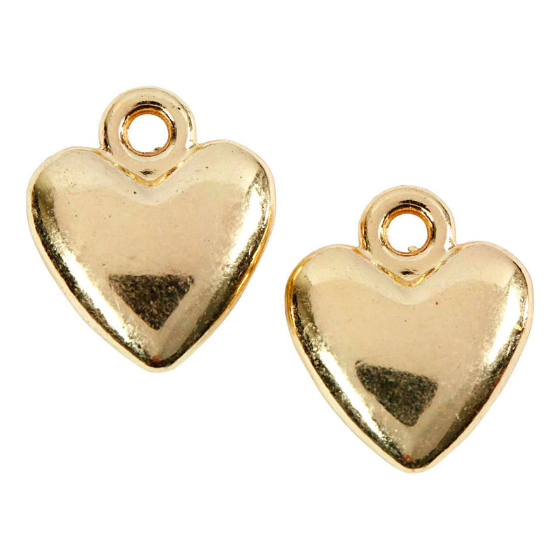 Afbeelding laden in galerijviewer, Creativ company https: www.cchobby.nl hartvormige-hanger-afm-13x15-mm-verguld-10-stuk-1-doos