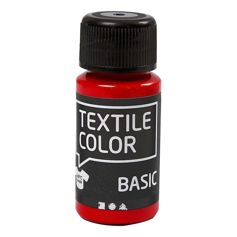 Afbeelding laden in galerijviewer, Creativ company textile color semi-dekkende textielverf - rood, 50ml
