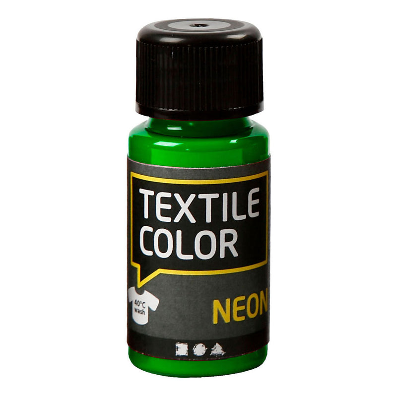 Afbeelding laden in galerijviewer, Creativ company textile color dekkende textielverf - neon groen, 50ml