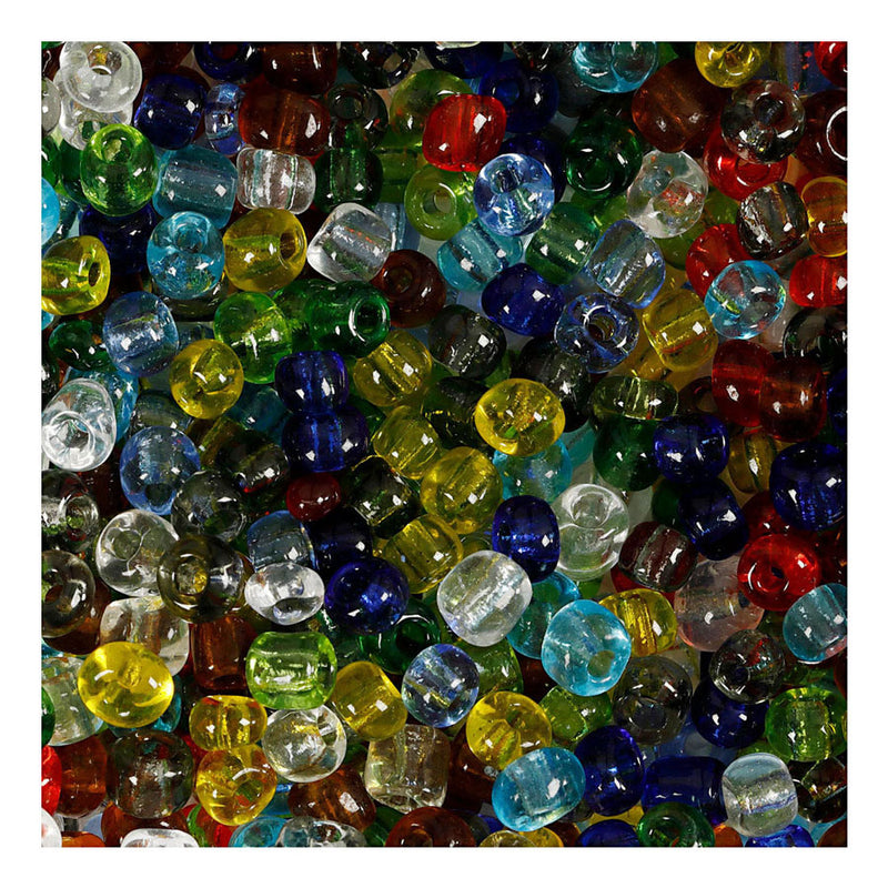 Afbeelding laden in galerijviewer, Creativ company https: www.cchobby.nl rocailles-d-4-mm-afm-6-0-gatgrootte-0-9-1-2-mm-transparant-glans-130-gr-1-doos