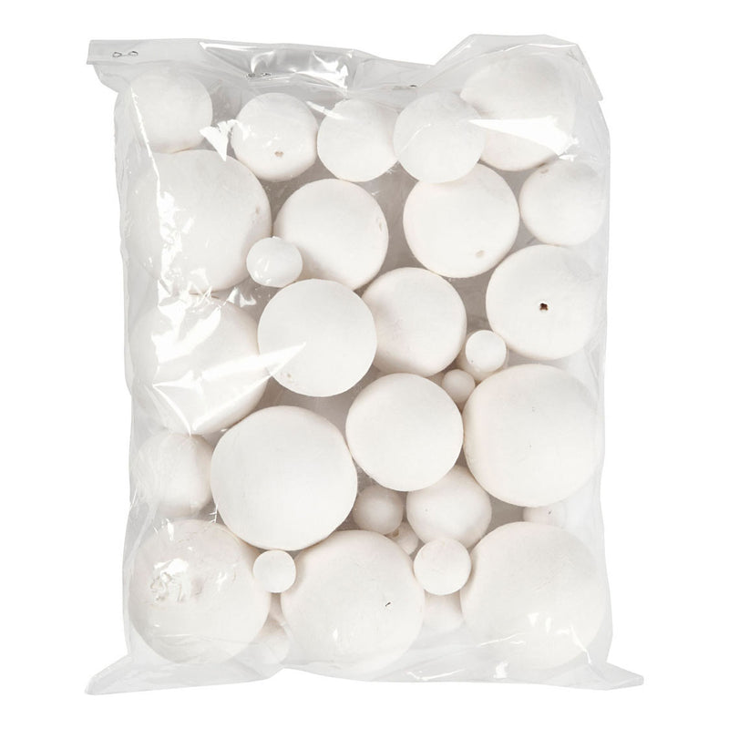 Afbeelding laden in galerijviewer, Creativ company https: www.cchobby.nl ballen-d-12-15-20-30-40-50-mm-wit-42-stuk-1-doos
