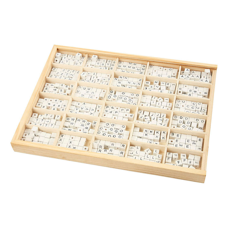 Afbeelding laden in galerijviewer, Creativ company houten letterkralen wit a-z, 750st.