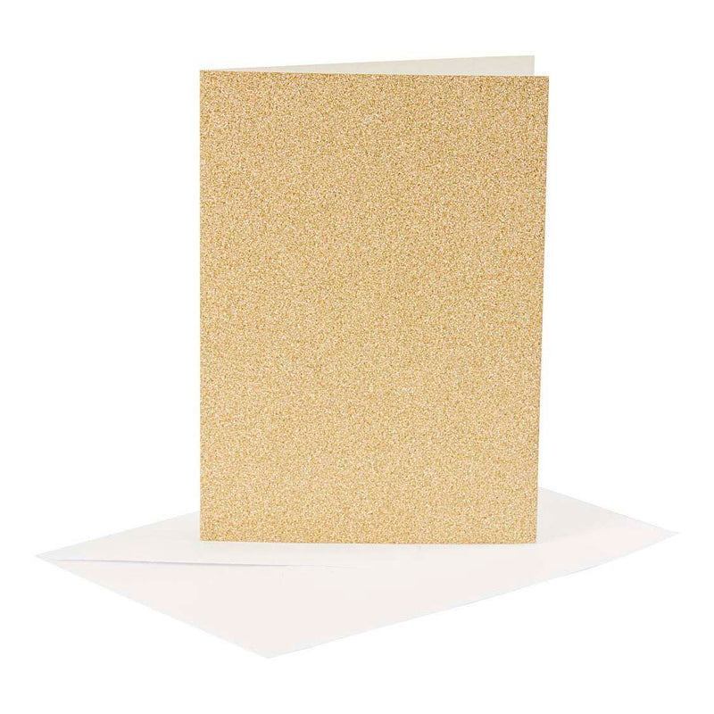 Afbeelding laden in galerijviewer, Creativ company kaarten en enveloppen 10,5x15cm glitter goud - 4st.