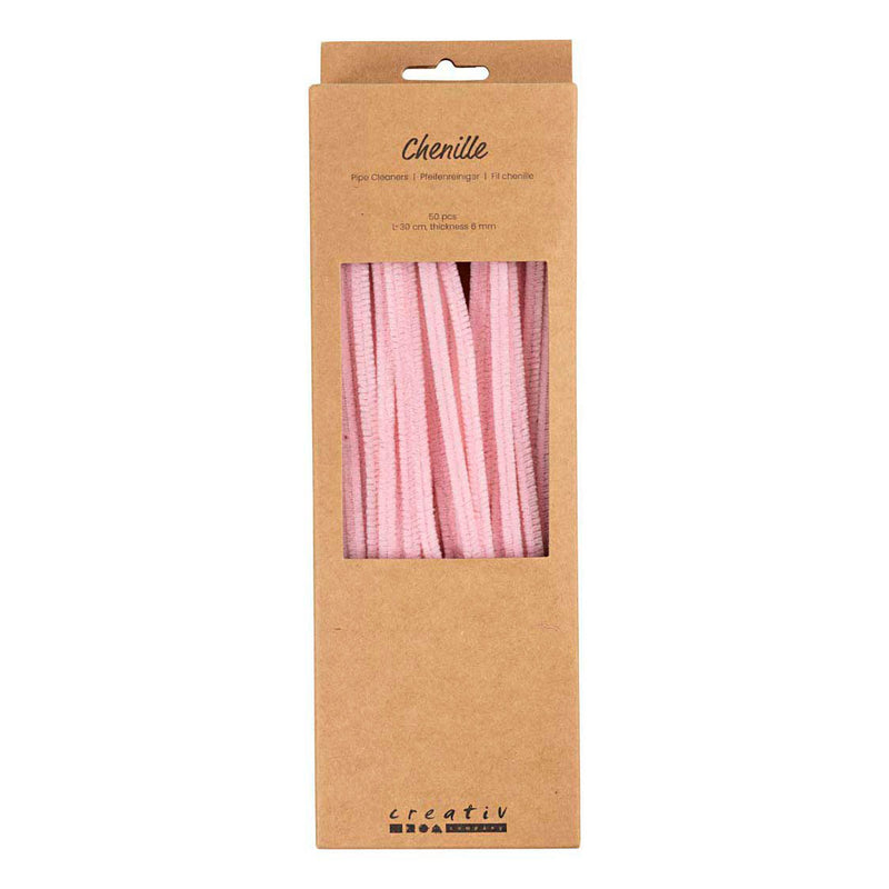 Afbeelding laden in galerijviewer, Creativ company chenilledraad roze knutselmateriaal 50 stuks 6mm x 30cm.