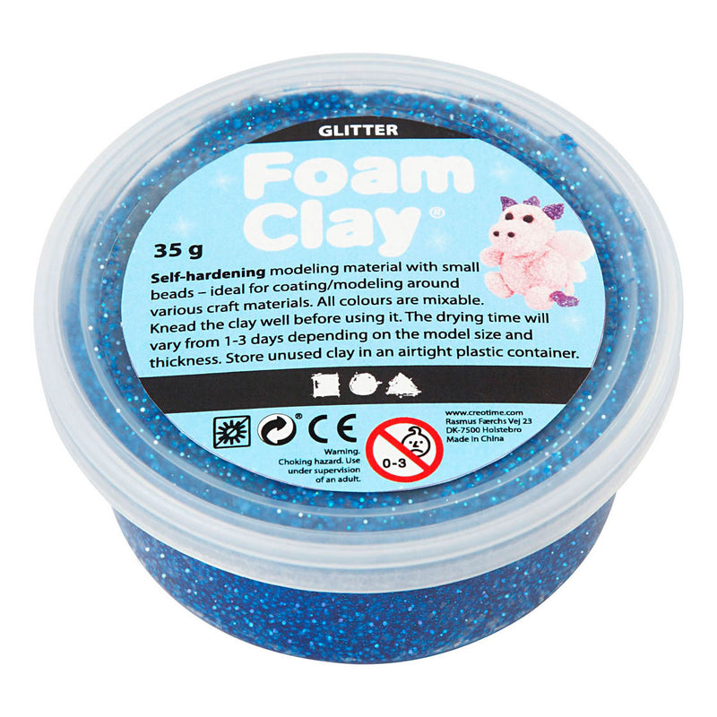 Afbeelding laden in galerijviewer, Creativ company foam clay glitter 35gr - blauw