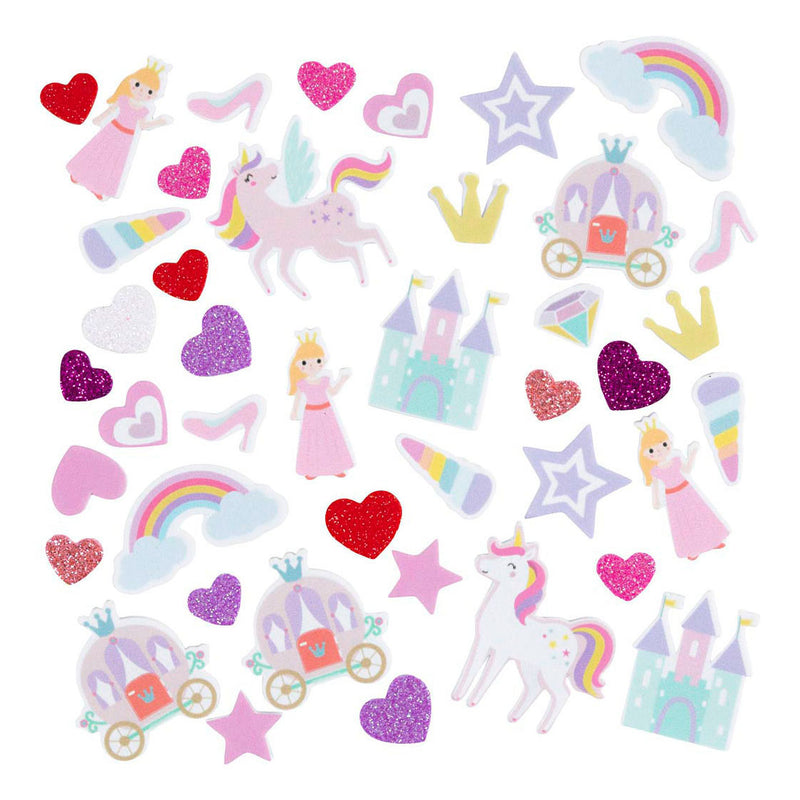 Afbeelding laden in galerijviewer, Creativ company foam stickers prinses en eenhoorn - 150st.