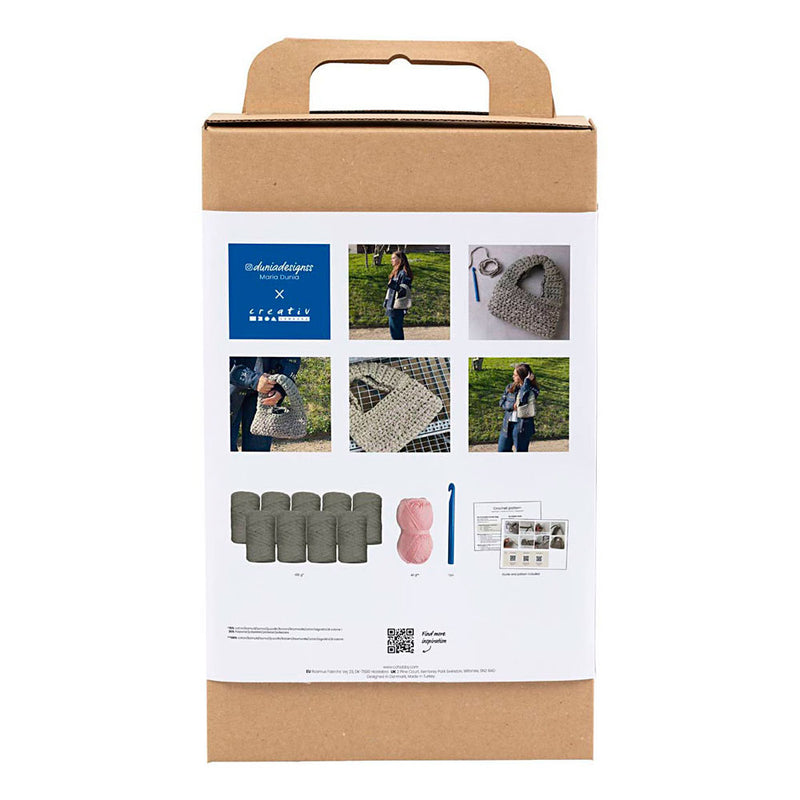 Afbeelding laden in galerijviewer, Creativ company hobbyset haken stoere tas olijfgroen