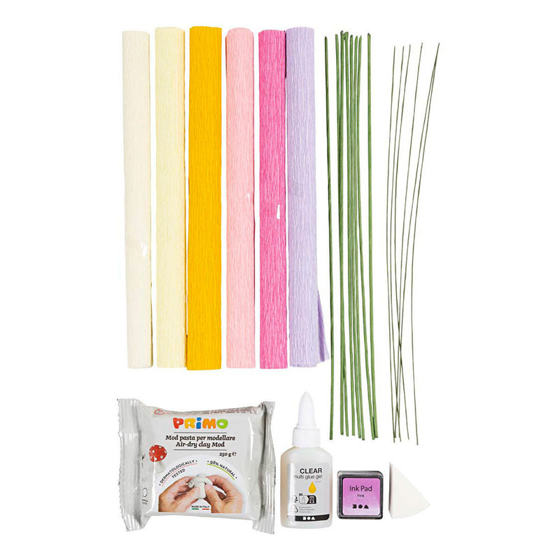 Afbeelding laden in galerijviewer, Creativ company hobbyset crepepapier bloem pastelkleuren