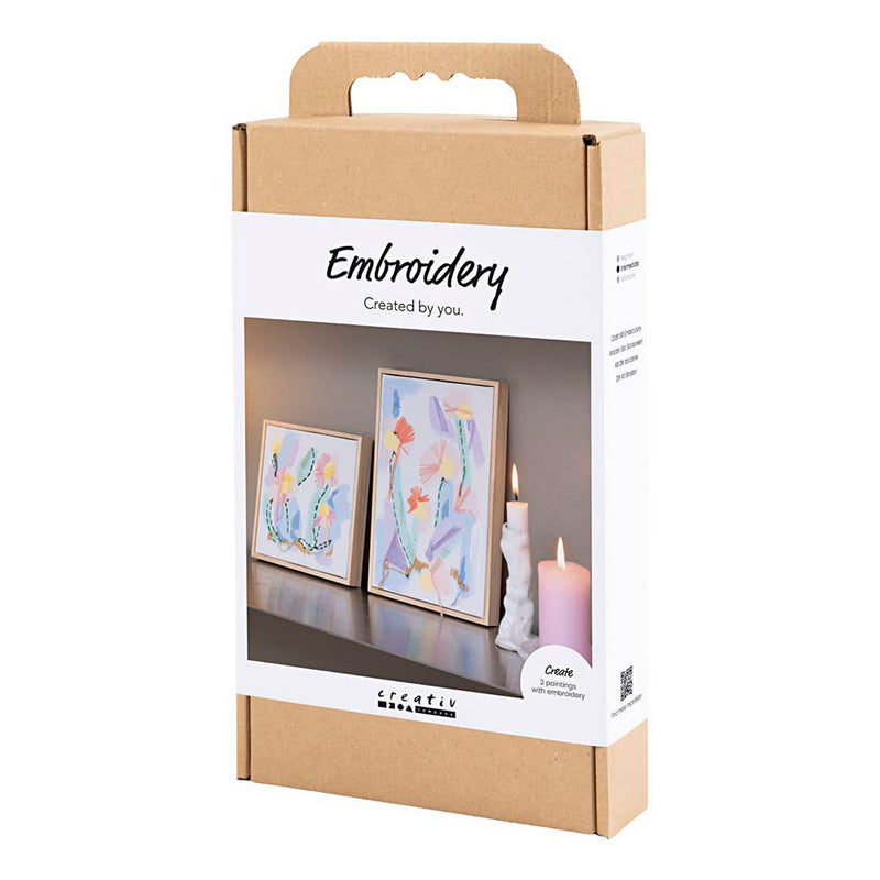 Afbeelding laden in galerijviewer, Creativ company hobbyset borduurwerk pastelkleuren