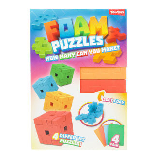 Afbeelding laden in galerijviewer, Toi-toys puzzel foam kubus 3d 4 stuks assorti | 6 stuks