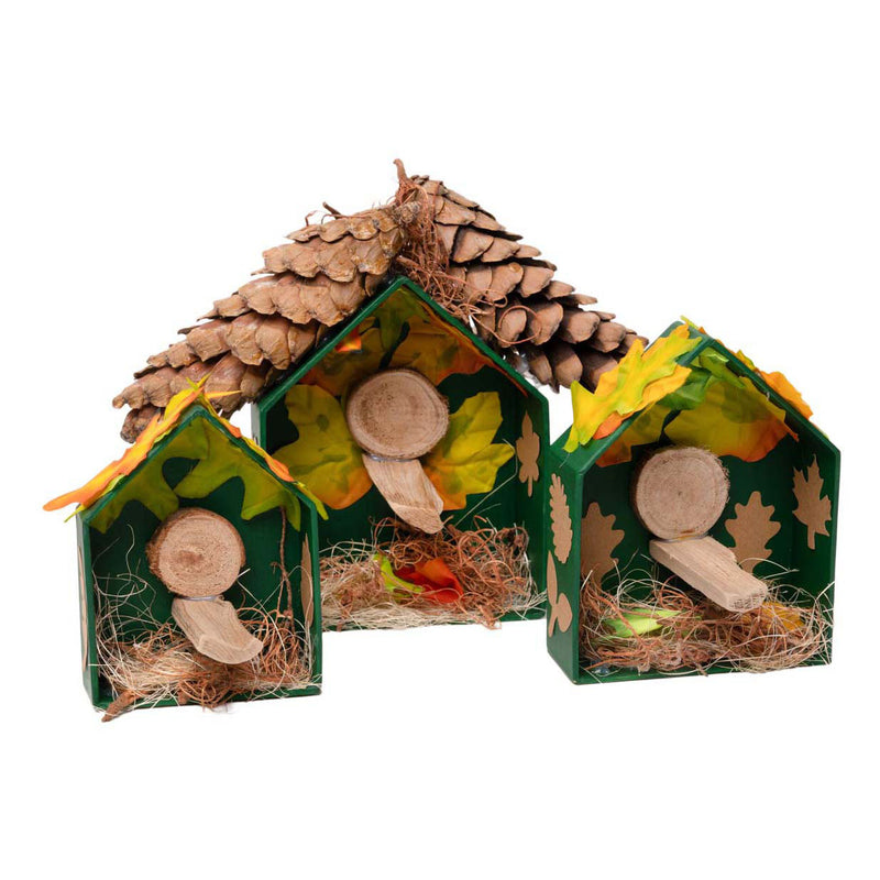 Afbeelding laden in galerijviewer, Colorations papier-mache huisjes knutselset - 3 stuks creatief speelgoed.