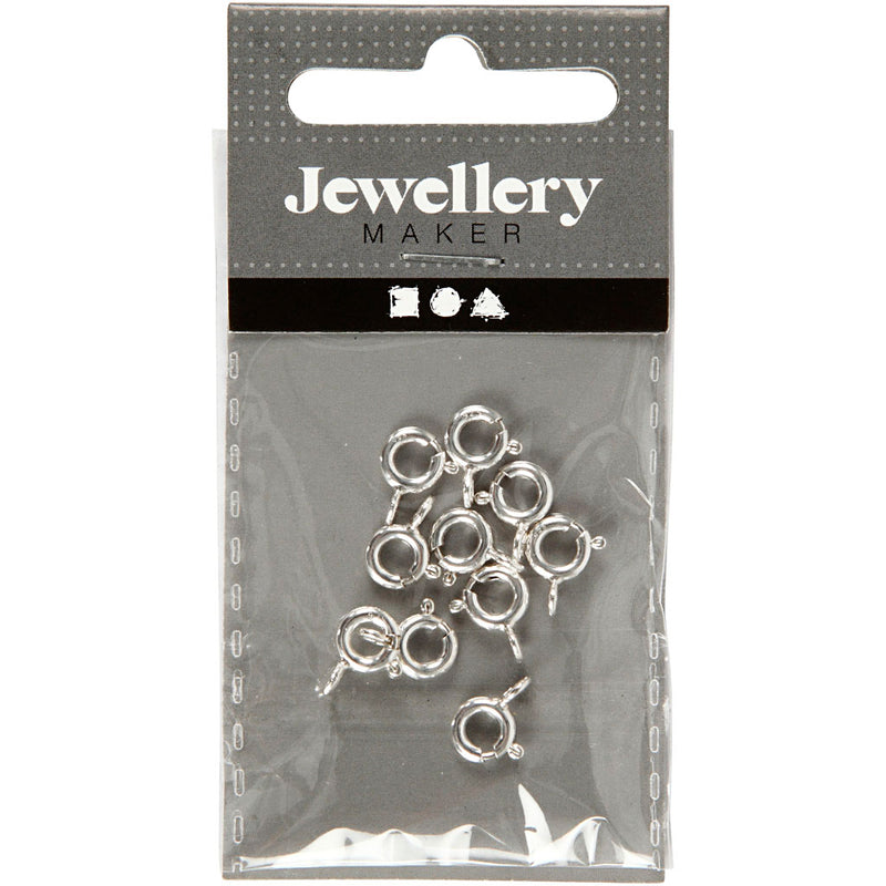 Afbeelding laden in galerijviewer, Https: www.cchobby.nl veersluiting-met-ring-d-6-mm-zilver-10-stuk-1-doos