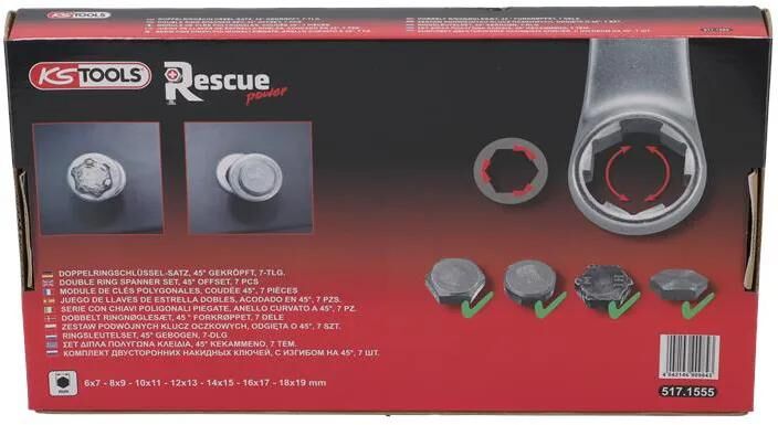 Afbeelding laden in galerijviewer, Ks tools doppelringschlüsselsatz rescuepower double combination spanne 7tlg. covered