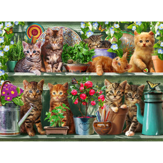 Afbeelding laden in galerijviewer, Ravensburger puzzel katjes in het rek 500 stukjes