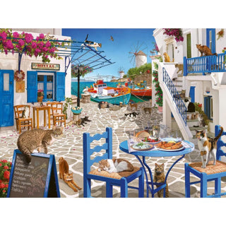 Afbeelding laden in galerijviewer, Ravensburger puzzel katten mykonos 1500 stukjes legpuzzel.