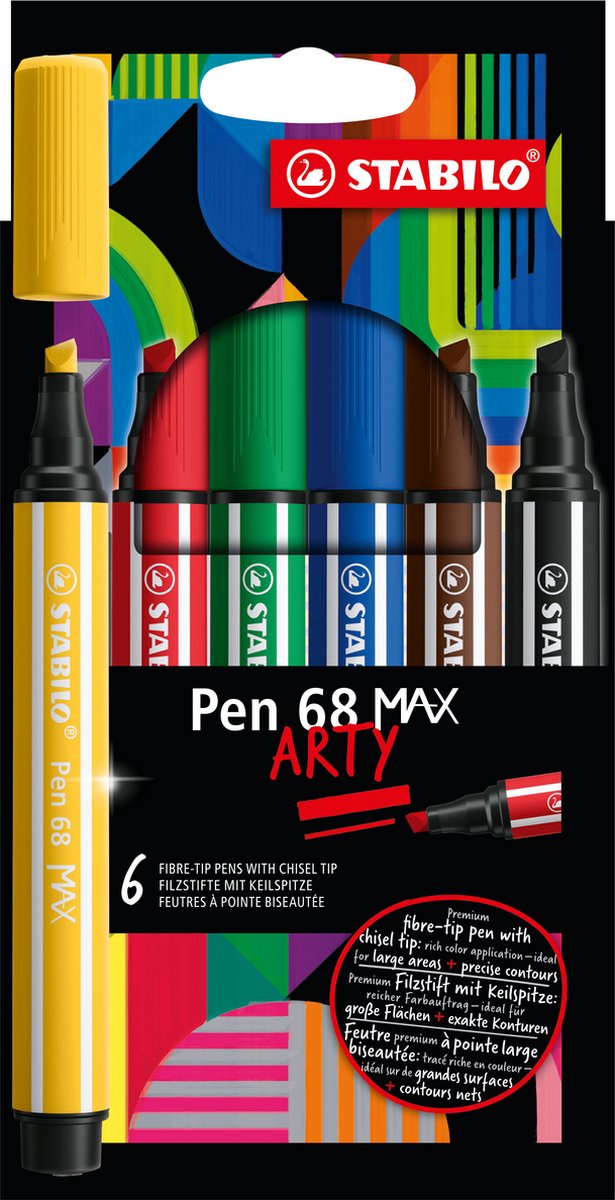 Afbeelding laden in galerijviewer, Stabilo pen 68 max arty - viltstift met dikke beitelpunt - set 6 stuks