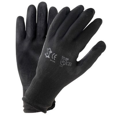Afbeelding laden in galerijviewer, Montagehandschoen werkplaats XXL polyester met PU-coating zwart
