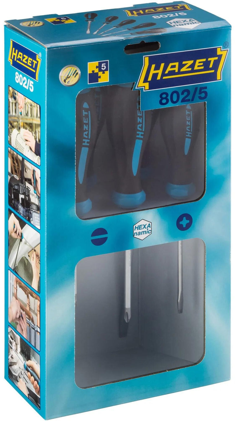 Afbeelding laden in galerijviewer, Hazet schraubendrehersatz hexanamic 802 5 screwdriver set 5 pcs. 802 5 hexanamic