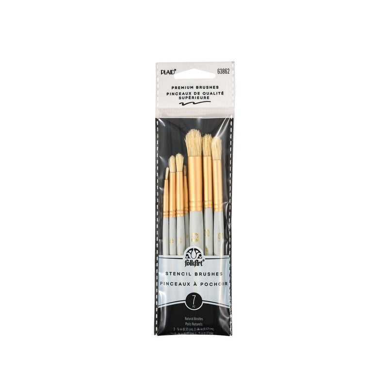 Afbeelding laden in galerijviewer, Folkart • shrt hndl stencil brush 7pcs