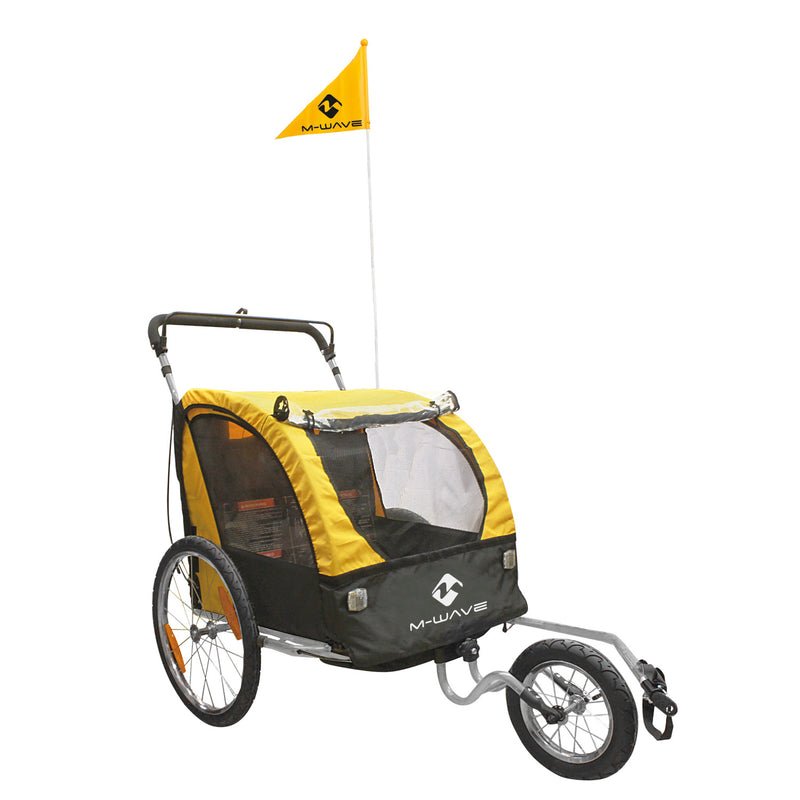 Afbeelding laden in galerijviewer, Kinderwagen met loopwiel - inklapbaar, 20 inch wielen, handrem, 2 kinderen, max 50 kg