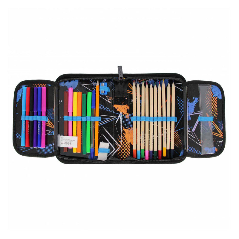 Afbeelding laden in galerijviewer, Etui met accessoires voetbal blauw, 25dlg.