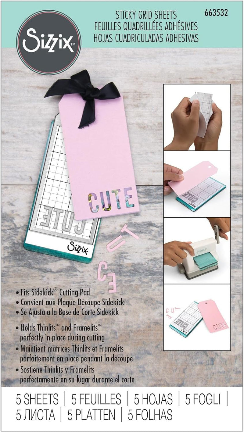 Afbeelding laden in galerijviewer, Sizzix • sticky grid sheets 6,35x11,43cm 5pieces