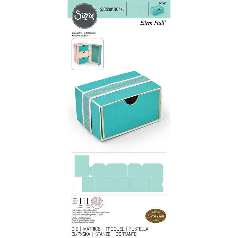 Afbeelding laden in galerijviewer, Sizzix • scoreboards xl doos snijmal opstapelbare lade