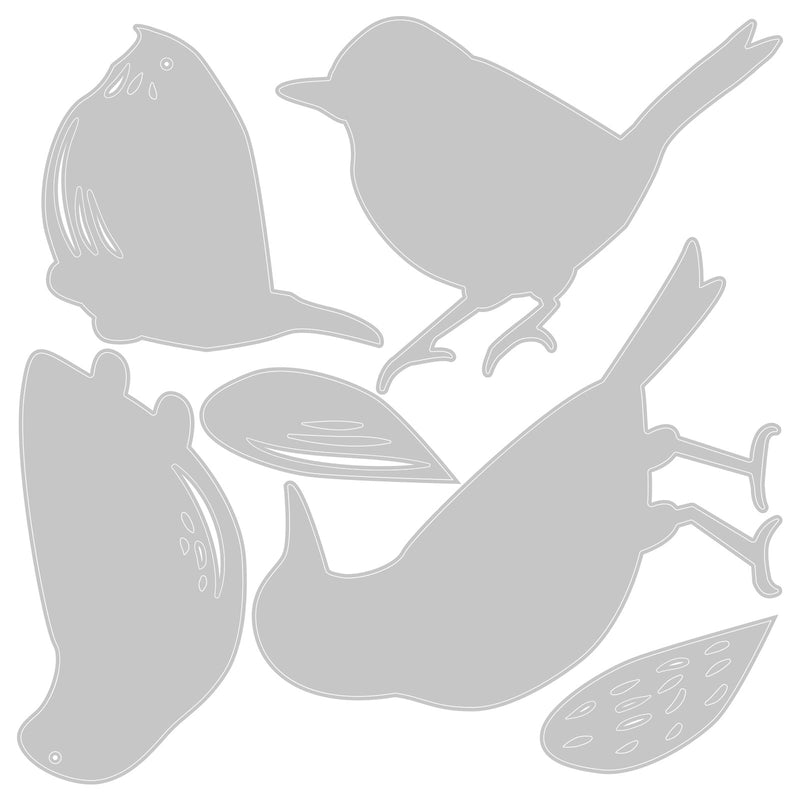 Afbeelding laden in galerijviewer, Sizzix • tim holtz thinlits die set feathered friends 6pcs