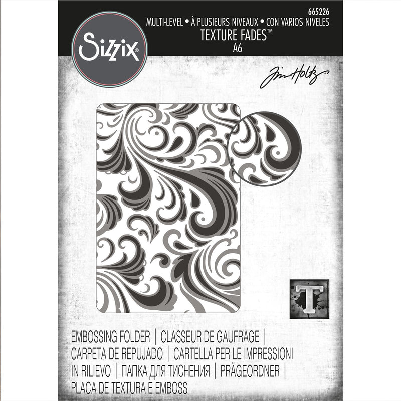 Afbeelding laden in galerijviewer, Sizzix • tim holtz multi-level texture fades embossing folder swirls