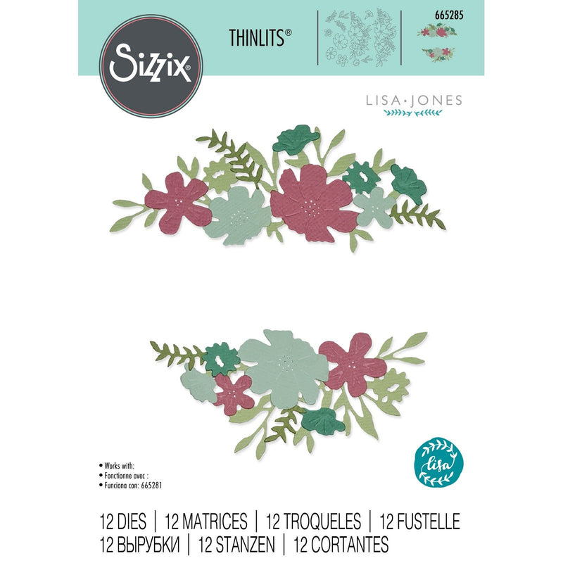 Afbeelding laden in galerijviewer, Sizzix • thinlits die set wild blossom borders by lisa jones
